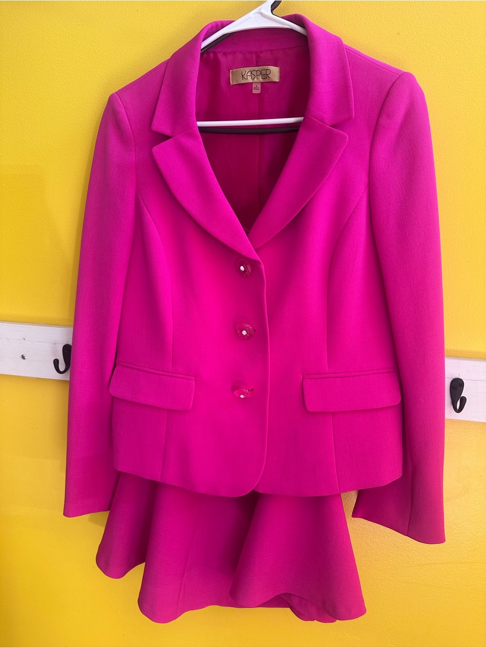 Kasper Bright Fuchsia Pink Skirt Set